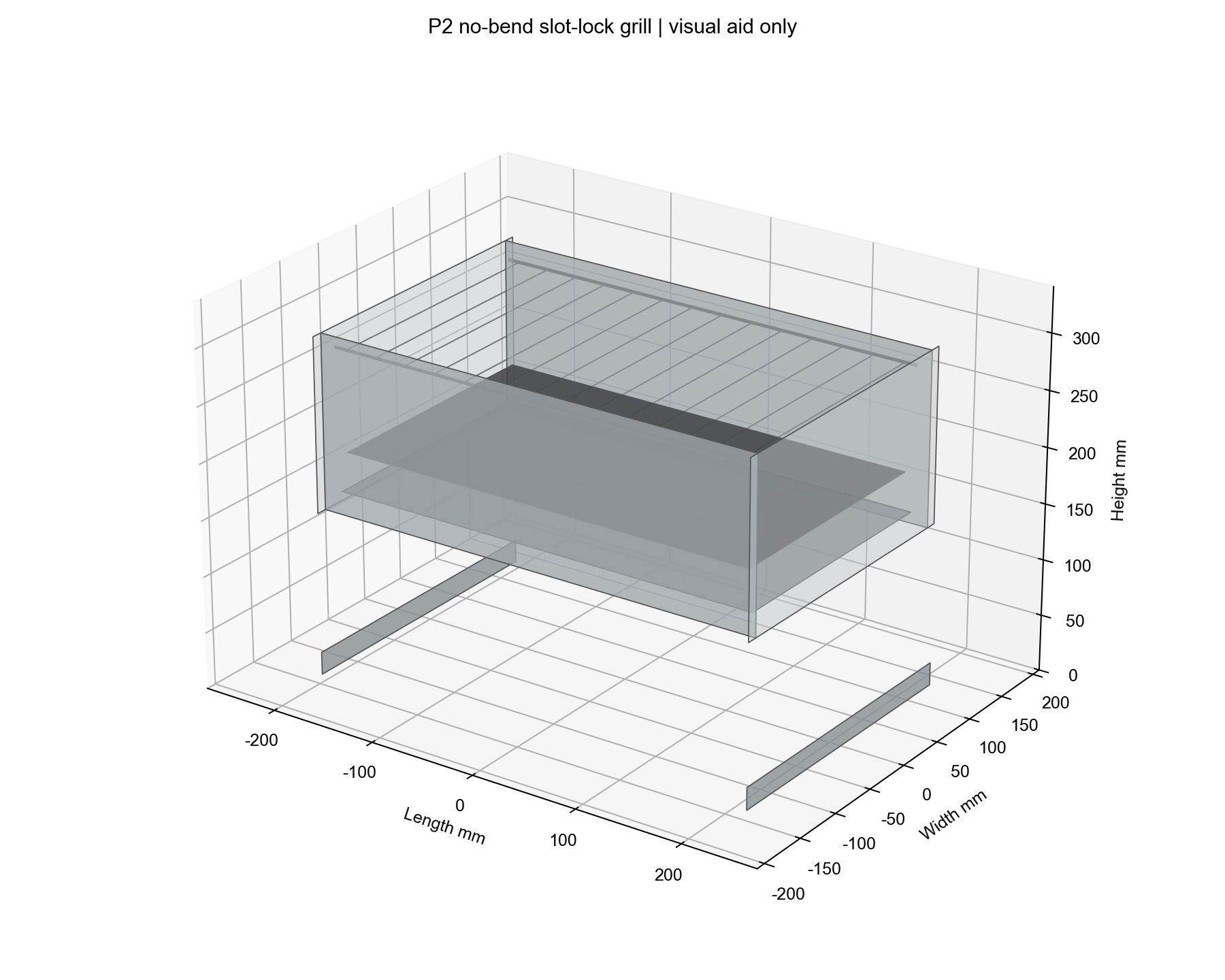 Engineering visual aid of a detachable flat-pack stainless charcoal grill concept